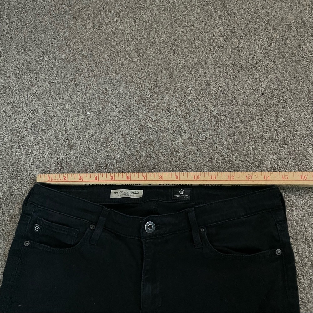 AG Adriano Goldschmied The Stevie Ankle Slim Straight Leg Black Skinny Jeans 28 - Picture 7 of 8